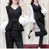 Emptio Feminine Formal Pants Suit Modern Top and Bottom Set,