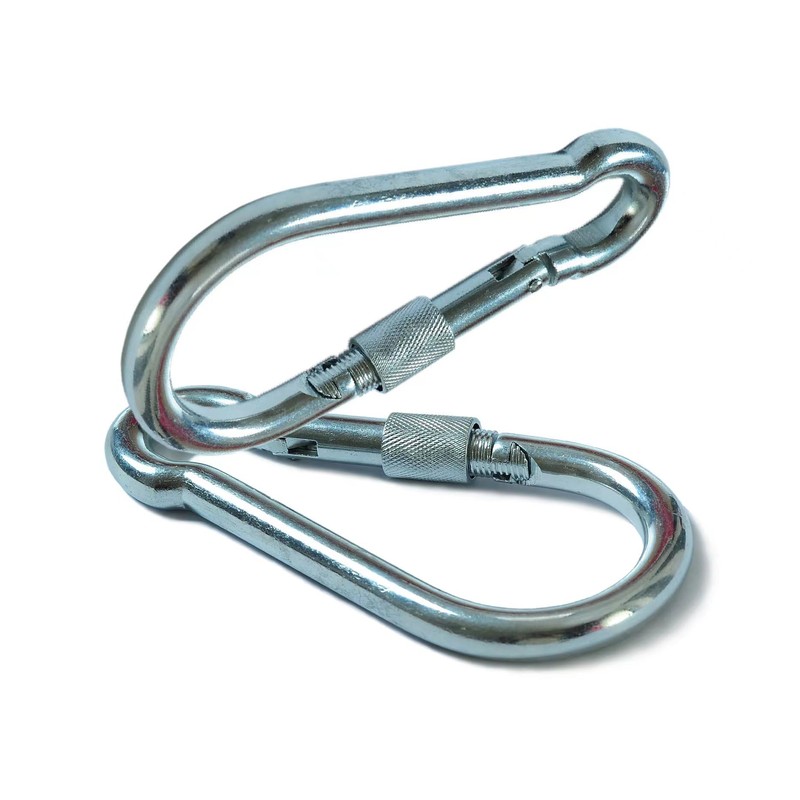 Set of 2 Large Screw Lock Carabiner Hooks 13mm x