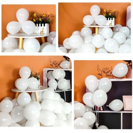 White Mini Latex Balloons 100 Pack 5 inch Pastel White Small Balloons Round Helium Balloons for Baby Shower Birthday Wedding Engagement Anniversary Festival Romantic Party Decorations