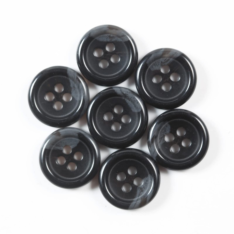 80 Pcs 3/4inch Large Black Buttons for Sewing Round Resin