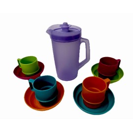 Tupperware Kids Party Set Mini Play Toy Pitcher w/ Tumblers Pastel Color New