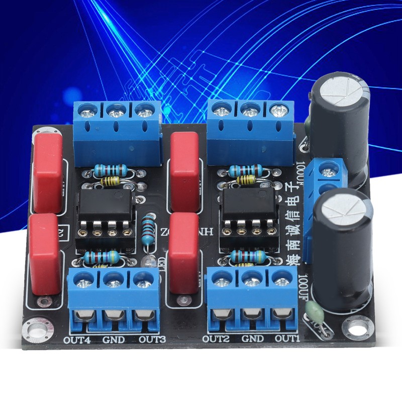 Preamplifier Board Dual Power Supply 4 Channel Audio Amplification Module