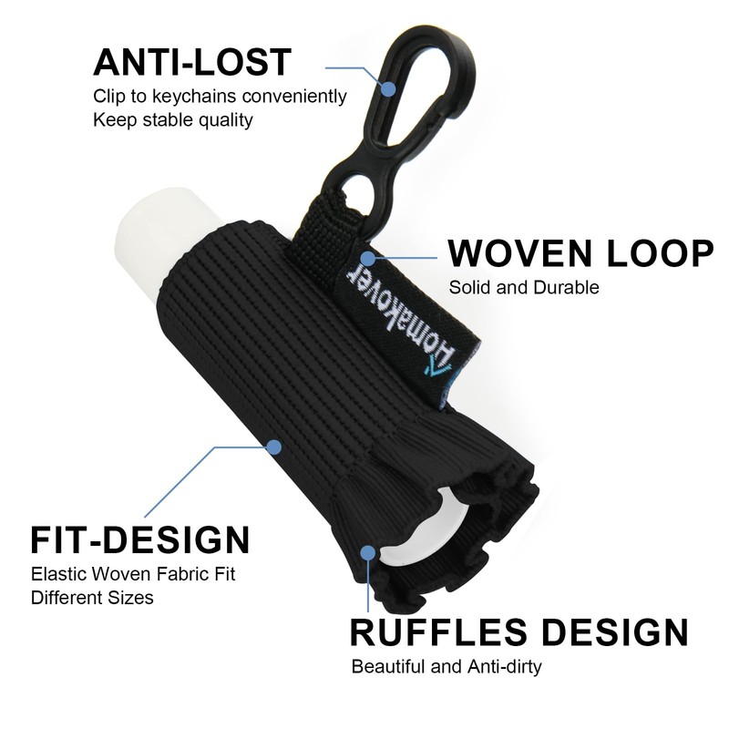 5 Pack Compact Clip-On Lip Balm Holder Keychain, Tight-Knit Elastic