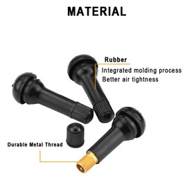 10Pcs TR413 Tire Rubber Valve Stem, Bolatus Car Snap-in Tire Tyre Valve Stem Set with Dust Caps for Tubeless Rim Holes on Standard Vehicle Tires