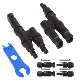 GTIWUNG 6 Pairs of MC4 Male / Female Solar Panel, Cable Connectors, Solar Panel Cable Connectors, Connectors, MC4 Photovoltaic Connector, Black