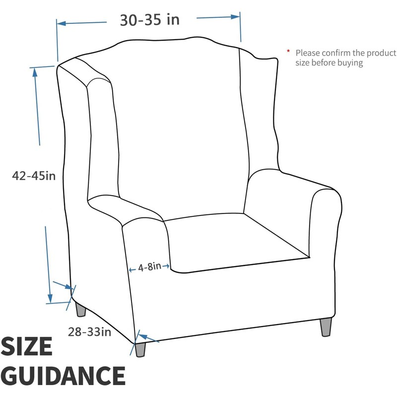 MAXIJIN Stretch Velvet Wingback Chair Slipcover 1-Piece Soft Stylish Plush