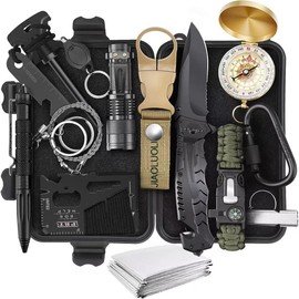 JIAOLUOLI Gifts for Men Him Dad Husband, 15 in 1-Survival Kits, Men's Gifts Survival Gear, Stocking Stuffers for Men Christmas Birthday Gifts, Unique Cool Gadgets Gifts for Camping, Hiking, Hunting