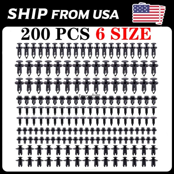Unbranded 200Pcs Bumper Clips Retainer Auto Car Rivets Fastener Fender