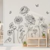 SHUCHING Large Black Boho Flower Wall Decals Peel and Stick,