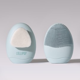 LOLLIPOP Small Dual-Sided Silicone Face Scrubber Brush - Synthetic Face Brush Cleanser, Facial Massager - Facial Cleansing Brush for Massage Oceanic