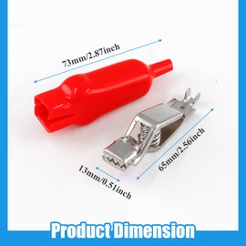 Kyuionty 12 Pcs Insulated Alligator Clips, 20A Electrical Test Alligator Clamp (Black and Red)