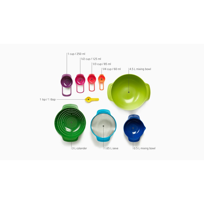 Joseph Joseph Nest 9 Plus, 9 Piece Compact Food Preparation