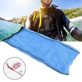 HERCHR Bolsa De Red con Cordón, Bolsa De Malla para Equipo, Aletas De Natación, Bolsa De Embalaje, Accesorios De Recreación Al Aire Libre para Deportes Acuáticos, Natación, Buceo, Snorkel(Azul)