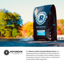 Rothrock Coffee - Creekside - Medium Roast - Whole Bean Coffee - For Espresso, Drip Brew, French Press & More - Vibrant & Refreshing - Fruity & Chocolatey Notes - 5 lb Bulk Bag