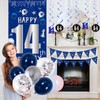 14th Birthday Decorations for Boys Girls, Blue Silver Happy 14th
