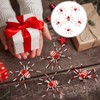 Reallnaive 8 Pcs Red and White Christmas Spider Ornament Beaded