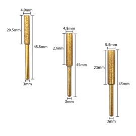 streeHerjjkeA1 Pack of 30 Diamond Chainsaw Sharpeners, Burr Whetstone File, Chainsaw Sharpener, for Chainsaws for Sharpening and Grinding, with 3 Different Sizes 4 mm 4.8 mm 5.5 mm