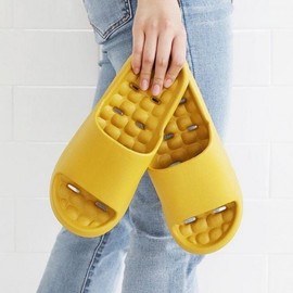 Water-draining bathroom safety anti-slip height waffle slippers LS 460 inter-floor noise cushion simple Charcoal