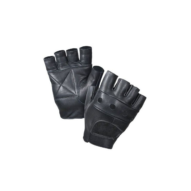 Fingerless Leather Cycle Biker Gym Gloves Cycling Body building weight