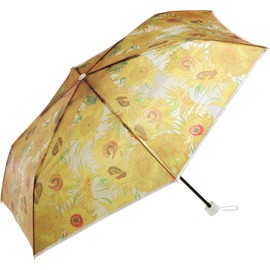 Wpc. PT-0060-002 Rain Umbrella, Vinyl Umbrella, Famous Painting Umbrella, Mini, Van Gogh/Sunflower, Folding Umbrella, Ribs, 19.7 inches (50 cm), Women's, Museum Museum, Pictures, Shine, Photogenic,