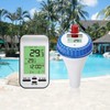 AMTAST Wireless Solar Swimming Pool Thermometer with Calendar Alarm Clock