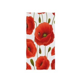 SUABO Poppy Flowers Hand Towel Dish Towels Cotton Face Towel 30x15 inch Gym Yoga Towels for Bath Decor