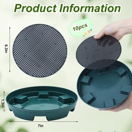 10 Set Invisble Hanging Basket Insert 7”Hanging Basket Drip Pan 3-in-1 Plant Saucers Trays Plastic Water Catcher Tray Self Watering Planter Insert Plant Auto Watering Devices For Hanging Basket