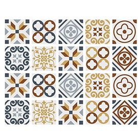 Poromoro Spanish Portuguese Azulejo Style Backsplash Peel and Stick Tile Stickers Set of 20 pcs(3.9_B)