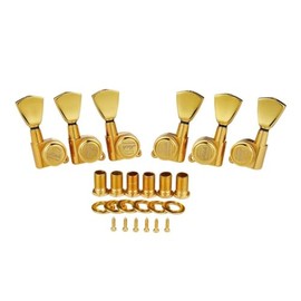 KAISH 3x3 Locking Tuners 18:1 Guitar Tuning Keys Locking Tuning Machines with Keystone Buttons for LP/Les Paul/SG/ES or Acoustic Guitars Gold