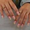 SXVME 30 Uñas Postizas Amarillas Francesas, Almendradas Cortas, Con Pegamento,
