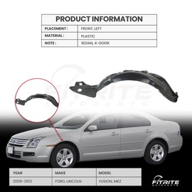FITRITE AUTO PARTS New Front Left Driver Side Fender Liner For 2006-2009 Ford Fusion, 2007-2012 Lincoln MKZ FO1250136 6E5Z16103A