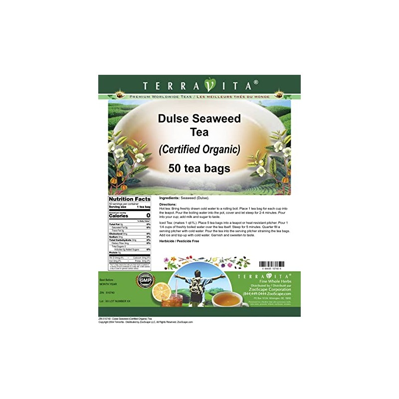 Dulse Seaweed (Certified Organic) Tea (50 tea bags, ZIN: 510740)