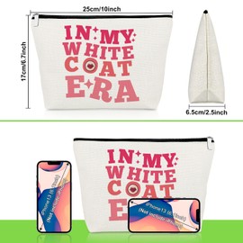 White Coat Gifts for Women Makeup Bag White Coat Ceremony Gift Future Doctor Cosmetic Bag Nurse Gift Thank You Present for Doctor Coworker Christmas Birthday Present Medical Graduation Zipper Pouch