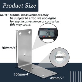 30Pcs Stainless Steel Angle Brackets, 90 Degree L Bracket,Silver Heavy Duty Corner Brackets for Wooden Shelf,Furniture,Flowerboxes,Cabinet,4x4x1Inch