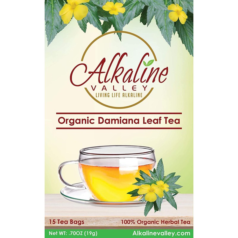 Organic Damiana Tea - 100% Alkaline - 15 Unbleached/Chemical-Free Damiana