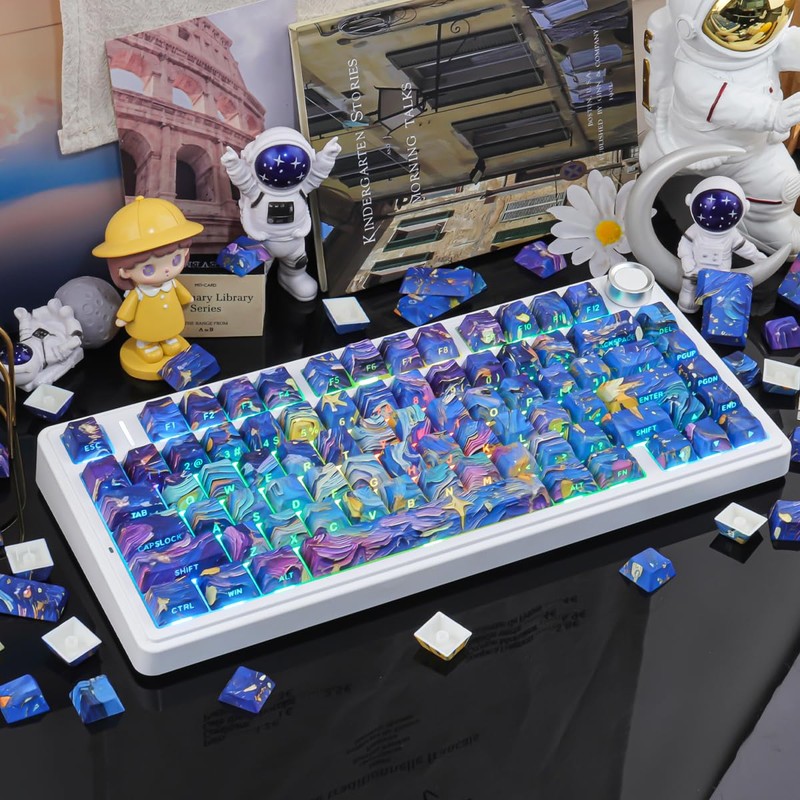 JOMKIZ Starry Night V5 PBT Keycaps 128 Keys Cherry Profile