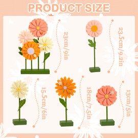 EASY JOY 8 PCS Daisy Felt Centerpieces for Tables Flower Birthday Party Decorations Daisy Birthday Party Decorations Pink Orange Daisy Decorations for Girl Birthday Baby Shower