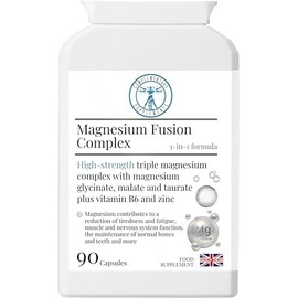 Magnesium Fusion Complex – Triple Magnesium Blend with Added Nutrients – Glycinate, Malate, Taurate + Zinc & Vitamin B6 – 90 Capsules