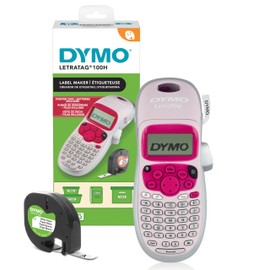 DYMO LetraTag LT-100H Handheld Label Maker ABC Keyboard Label Printer with Easy-to-Use, 13 Character LCD Screen Great for Home & Office Organisation Pink