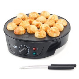 FineMade Takoyaki Maker Pan with Temperature Control, Tools and Recipes, Make 18 Japanese Octopus Balls at once, Easy to Use and Store