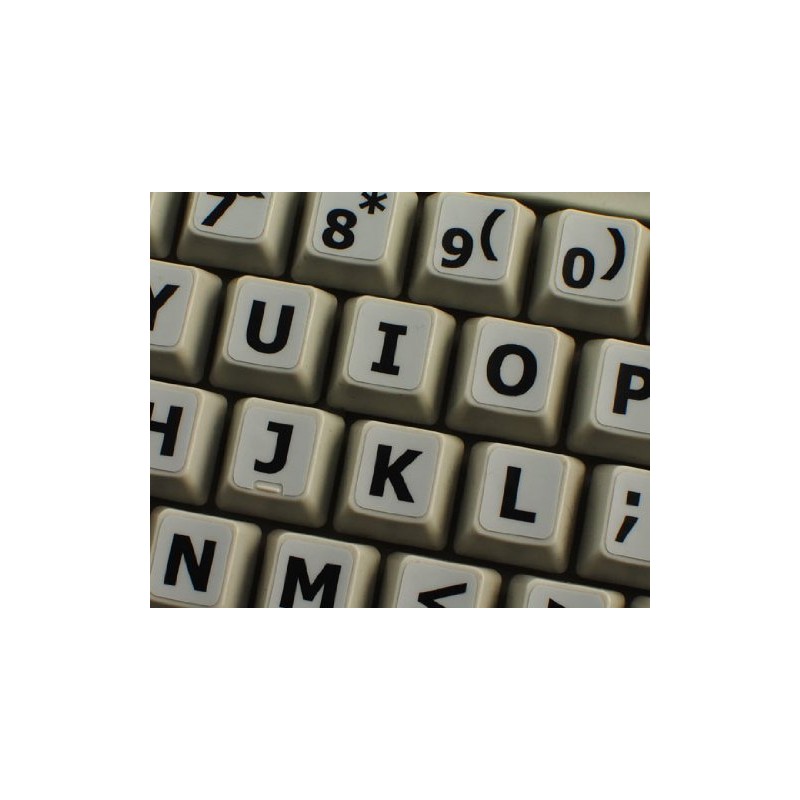 ENGLISH US LARGE UPPER CASE NON-TRANSPARENT DECALS LIGHT GREY BACKGROUND