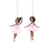 Kurt Adler 2 pc Set - Black Ballerina Girl on