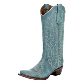 Corral Boots Women's L6215 Western Boot, Turquoise, 7.5