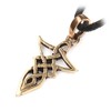 Celtic Triangle Bronze Pendant Necklace Jewellery, incl black cotton sting,