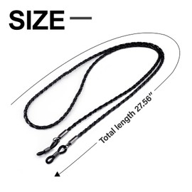 3 Pcs Glasses Strap For Men And Women, Fabric Glasses Strap, Nickel-Free Glasses Straps, Sunglasses Chain Glasses String Around Neck, Sunglasses Strap & String For Glasses Spectacles Cord (Black)