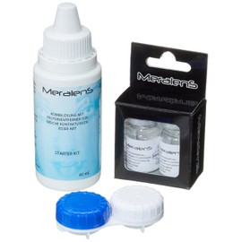 Meralens, Soft 12 Monthly Lenses, Glow Blue, No Prescription, with Container, 1 Pair (1 x 2 Pieces)