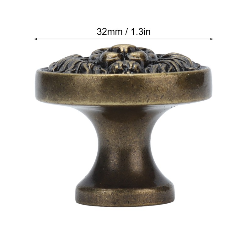 4Set Lion Head Zinc Alloy Cabinet Door Handle Modern Antique