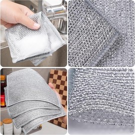 uunida - Trapos de Alambre Multiusos Tipo Fibras para trastes, Trapos de Limpieza de Alambre, Puede ser usada como Esponja para trastes, paño de Limpieza de Alambre (5)