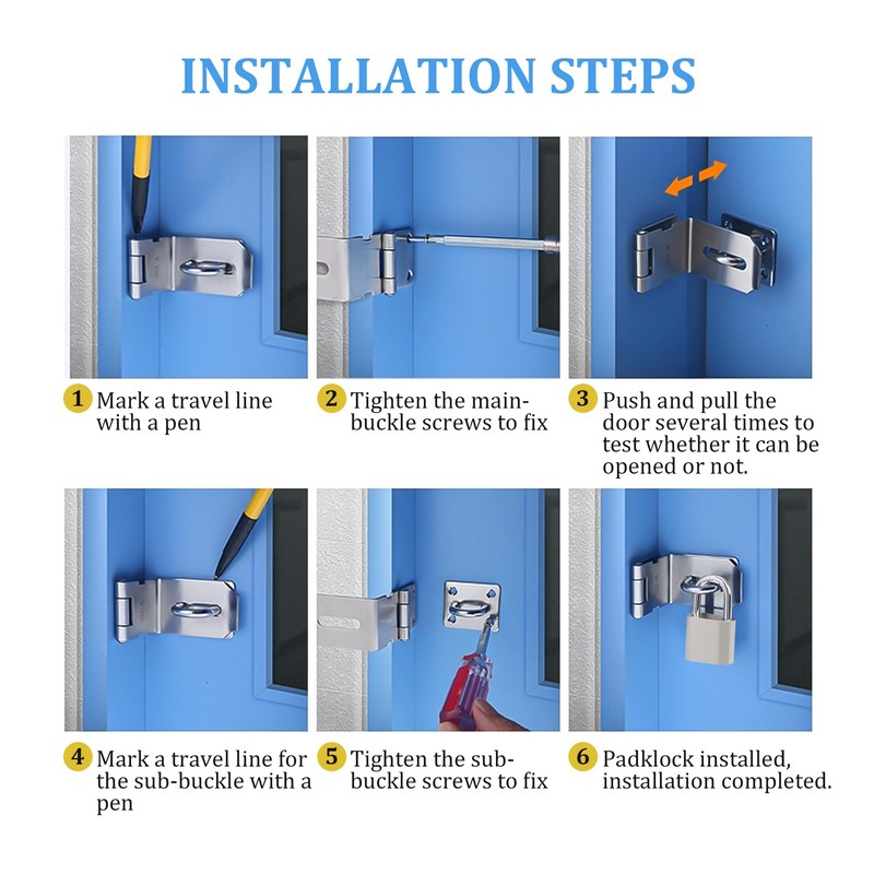 Sayayo 90 Degree Padlock Hasp Door Clasp Door Lock Gate