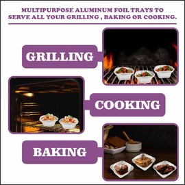 (Pack of 250) -120ML Small Aluminium Foil Food Containers With Lids Foil Pans Silver Foil Food Trays Containers Takeaway Tin Foil Containers For Baking Roasting Cooking Freezing Food Storage Bulk Buy